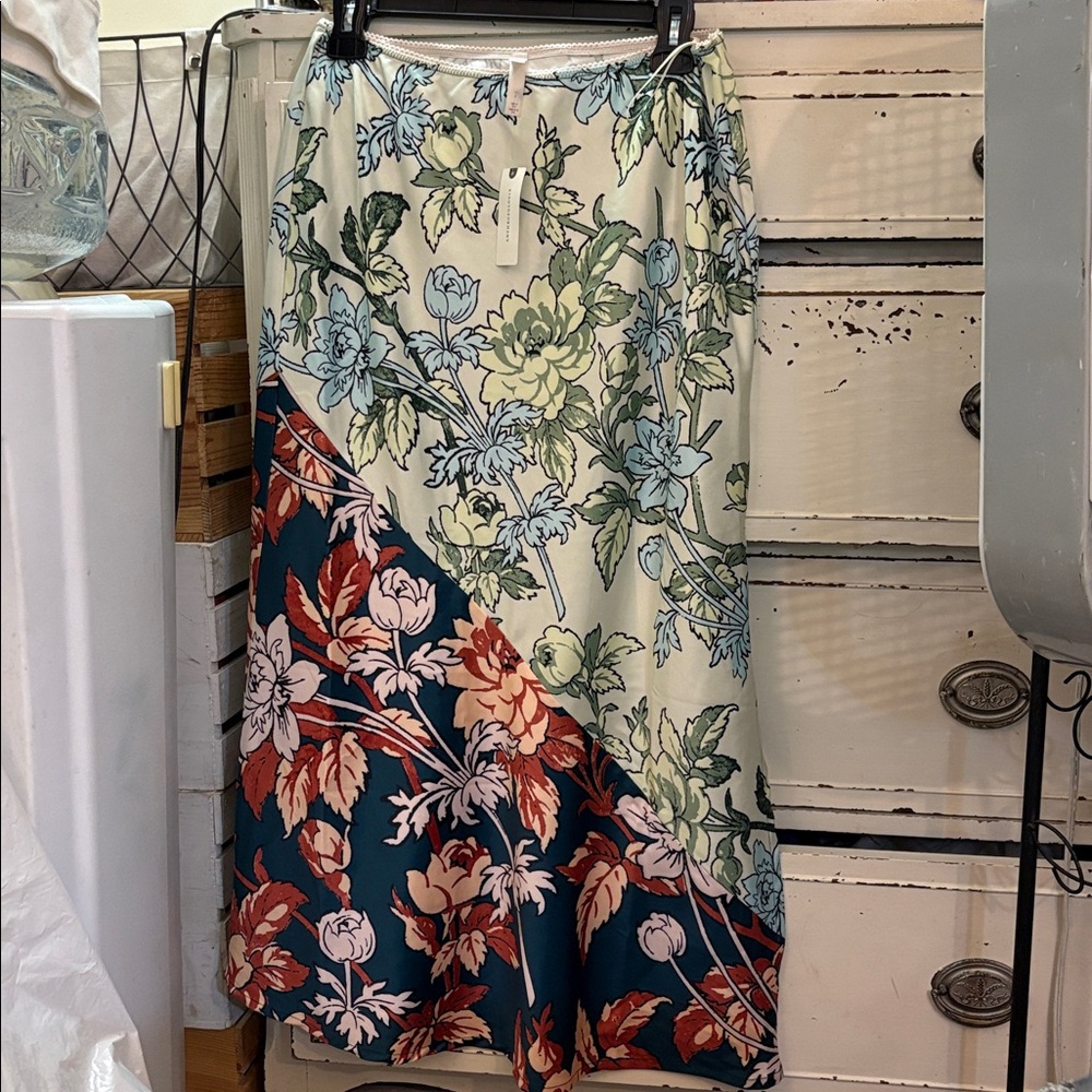 New Lyrebird Silky Side-Slit Slip Skirt, S
